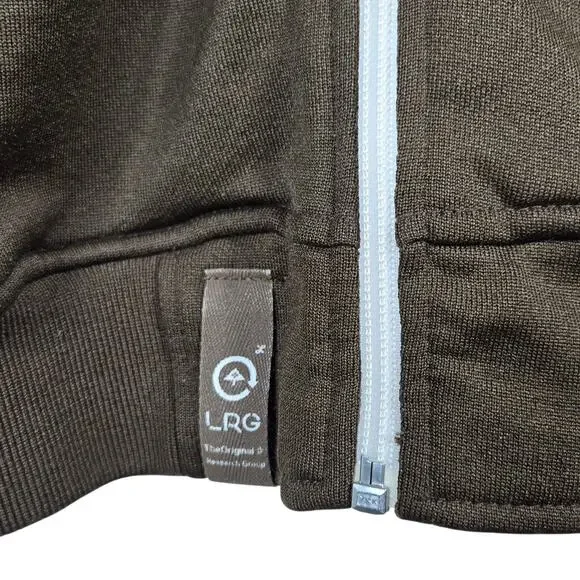 LRG Killa Cambridge Track Jacket Mens Medium Brown Suede Elbow Patches Varsity - Picture 9 of 12